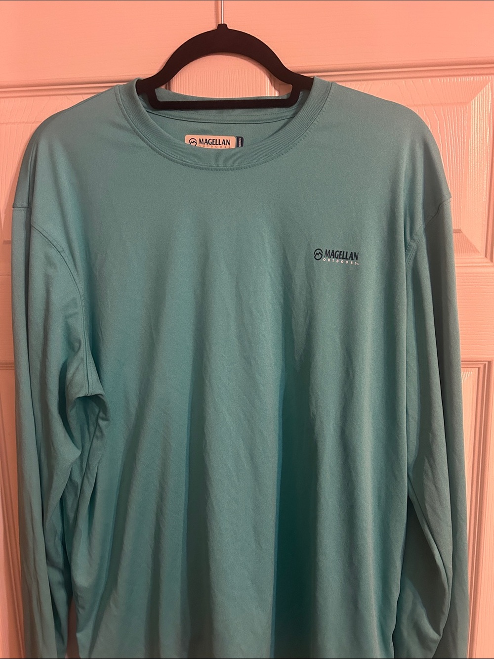 Magellan Outdoors Men’s Long-Sleeve Crewneck Shirt - Aqua Blue